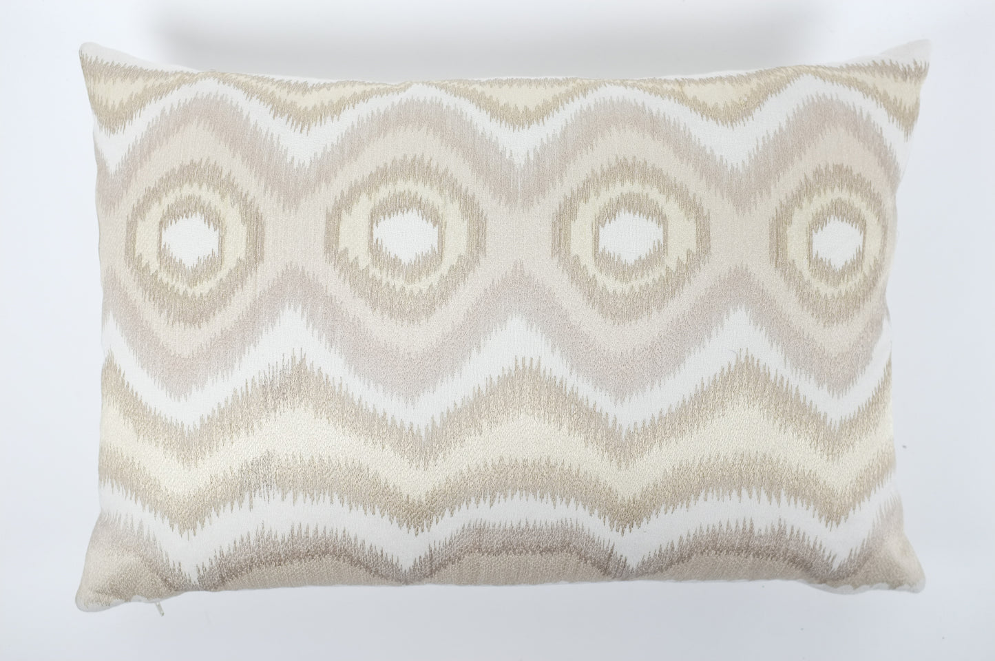 Khaki and Ecru Ikat Lumbar Pillow