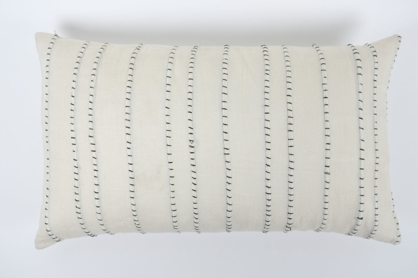 Cream with Black Stitched Detail, Lumbar Pillow