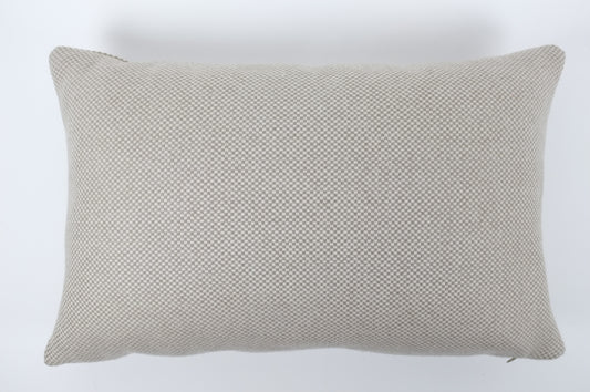 Cashmere Khaki and Ecru Mini Check Lumbar PIllow