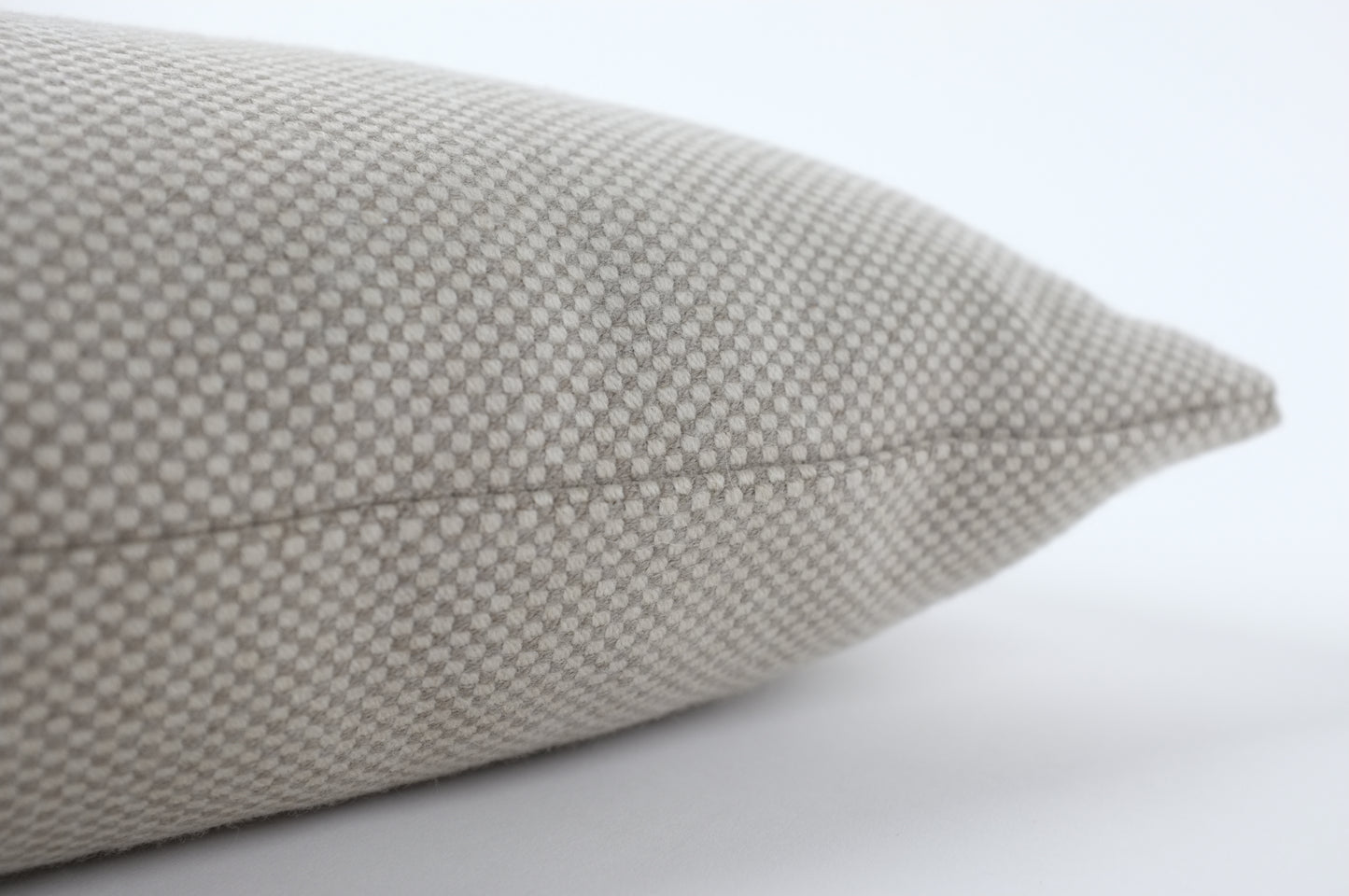 Cashmere Khaki and Ecru Mini Check Lumbar PIllow