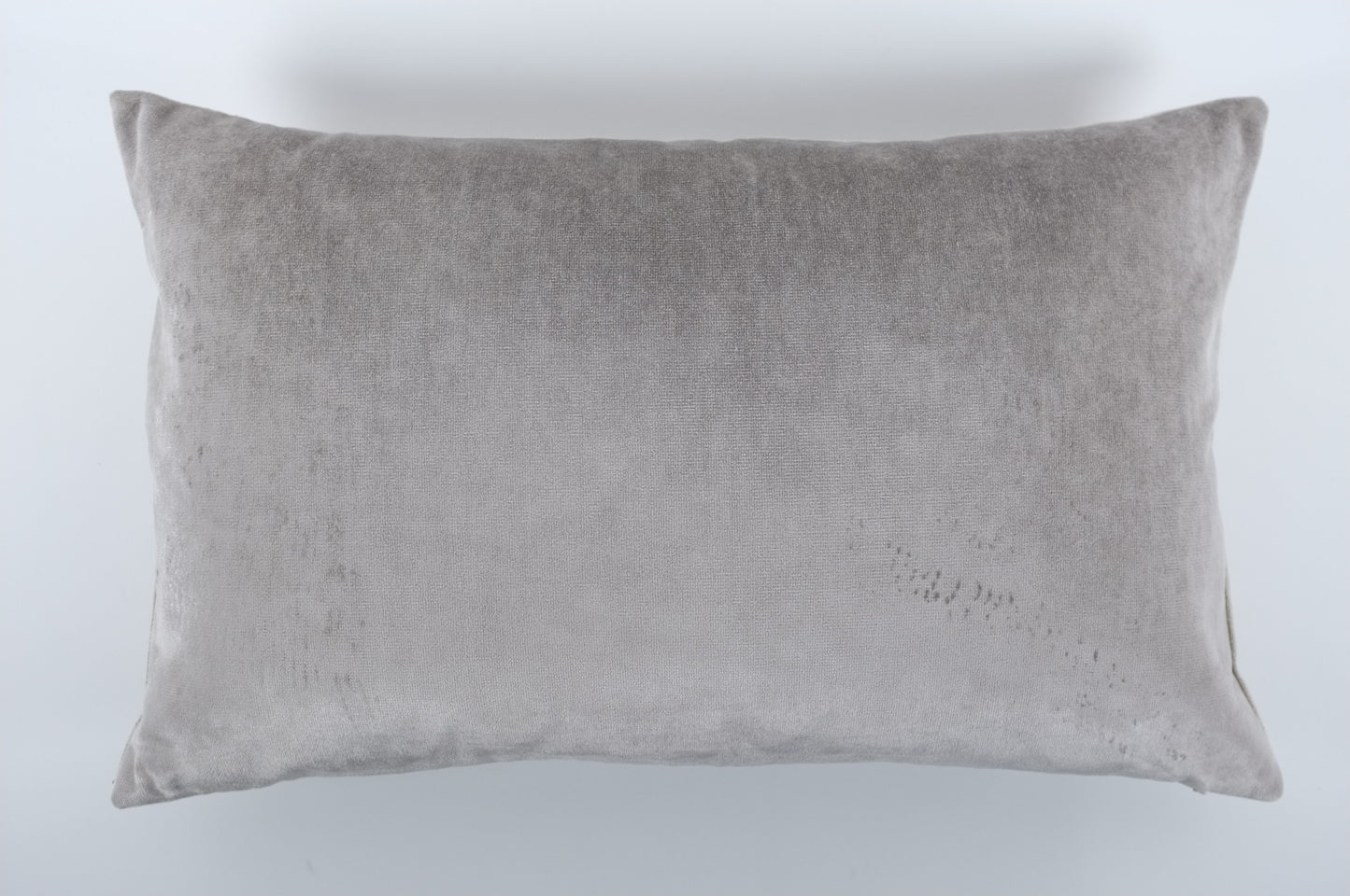 Grey Velvet Lumbar Pillow