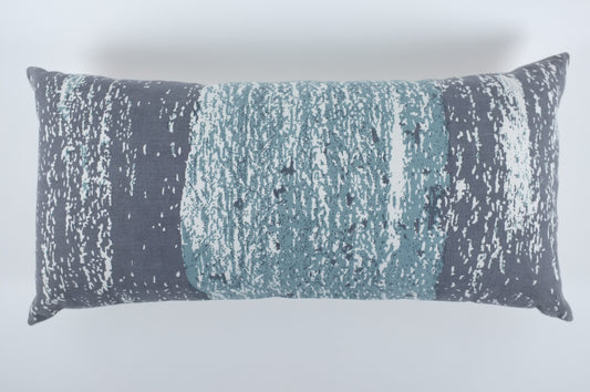 Grey and Blue Charcoal Lumbar Pillow