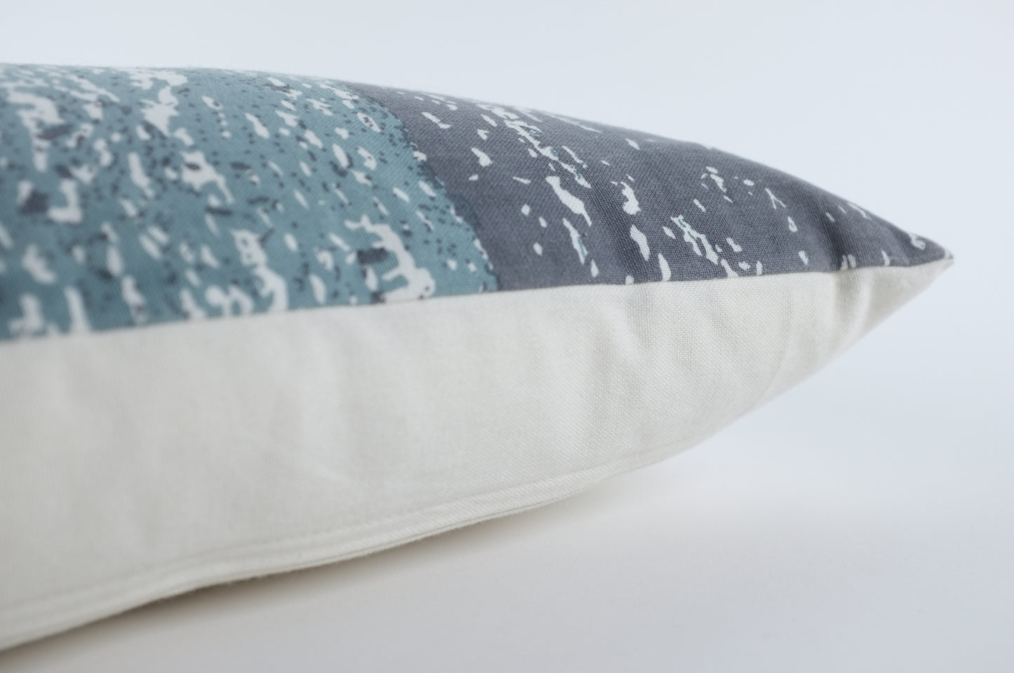 Grey and Blue Charcoal Lumbar Pillow