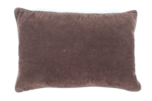 Dark Brown Velvet Lumbar Pillow