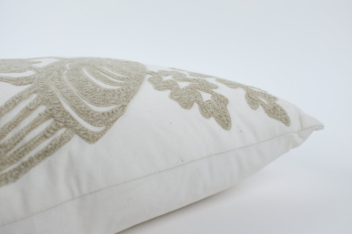 Natural with Khaki Bird Square Pillow