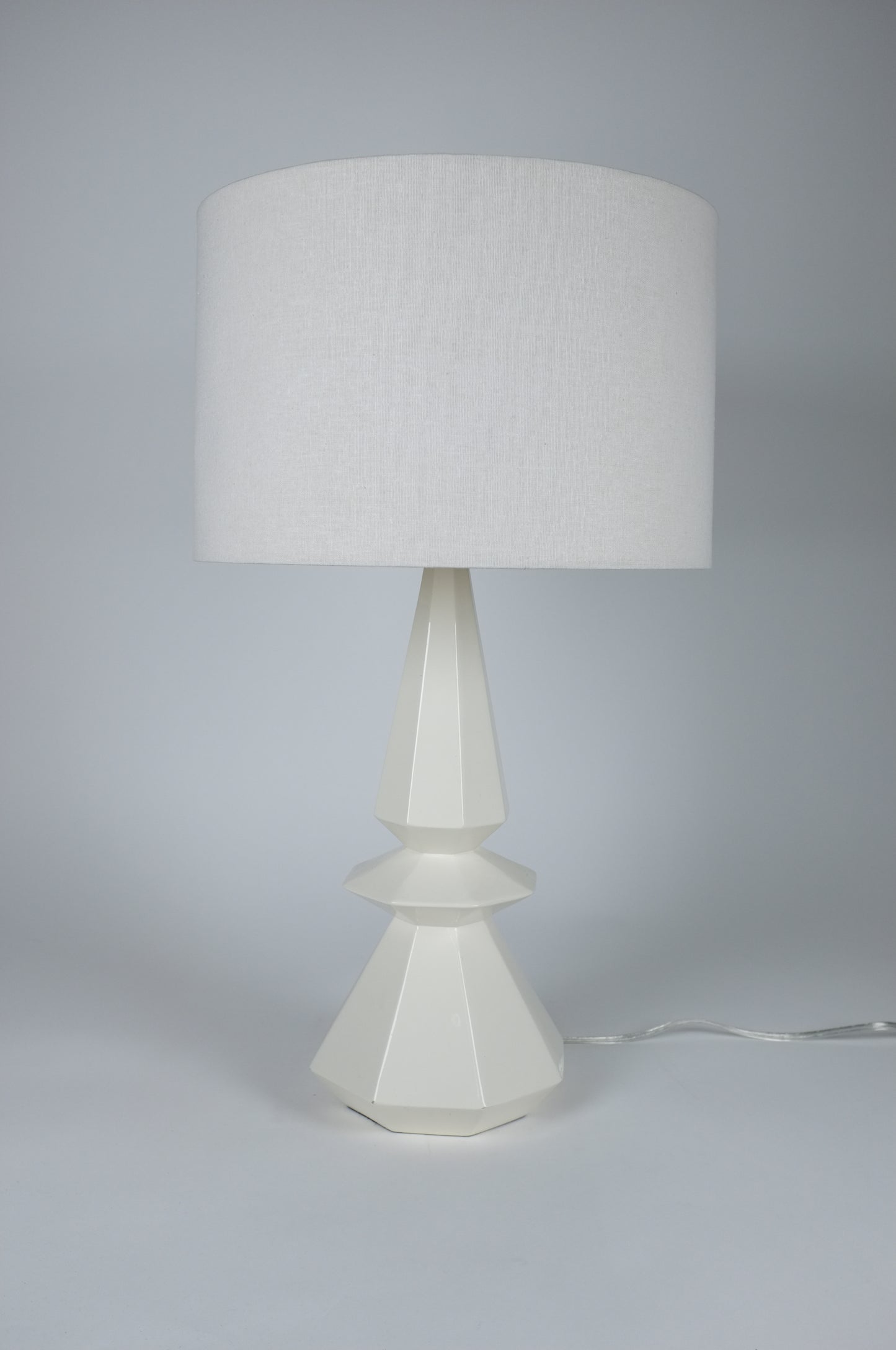 White Resin Base Table Lamp