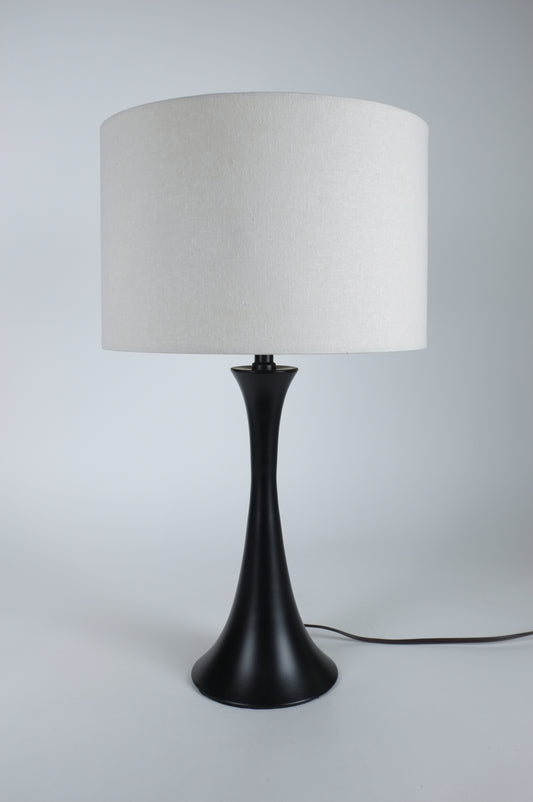 Black Metal Flared Taper Table Lamp