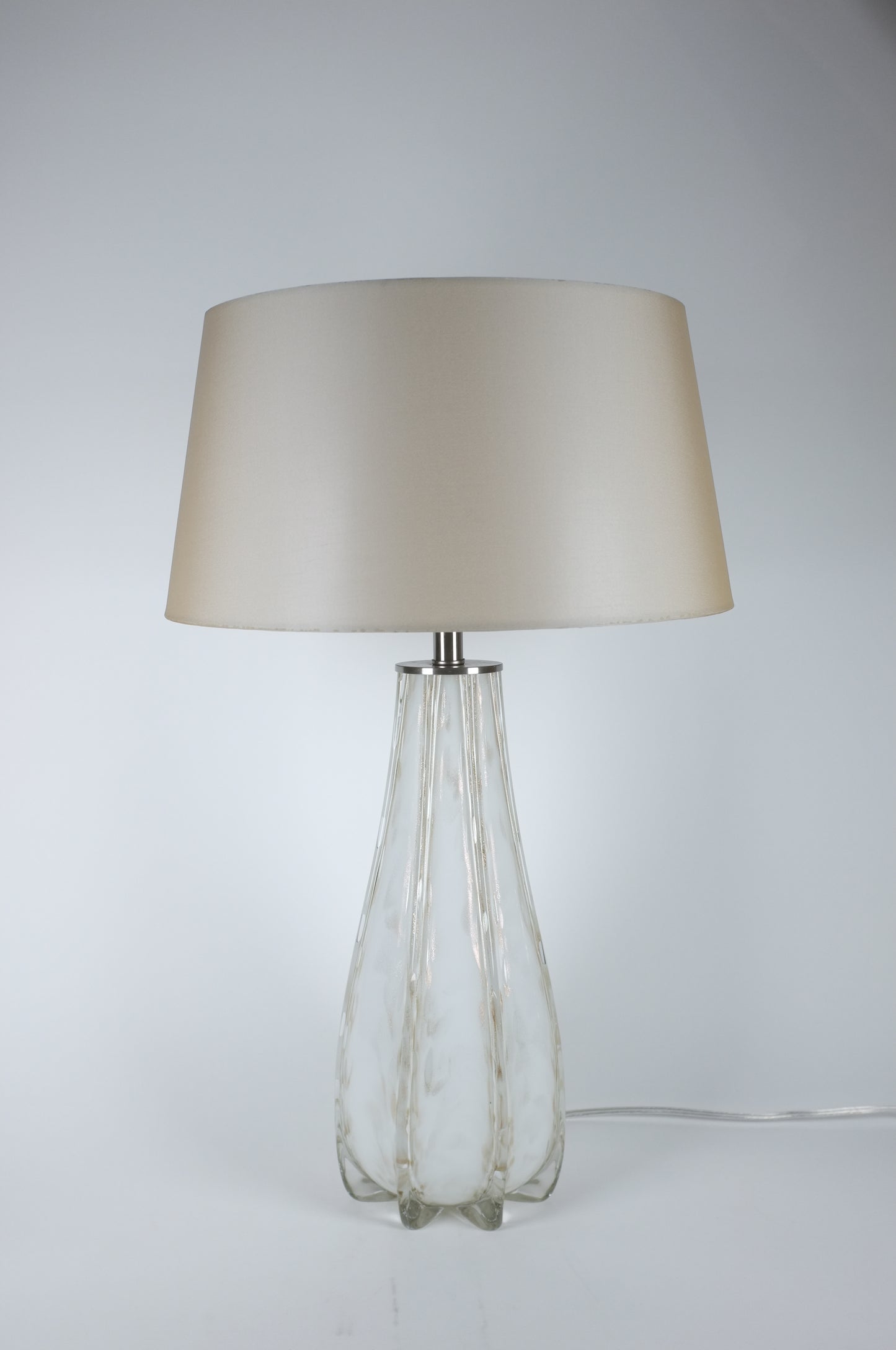 Elegant Glass Table Lamp With Champagne Shade