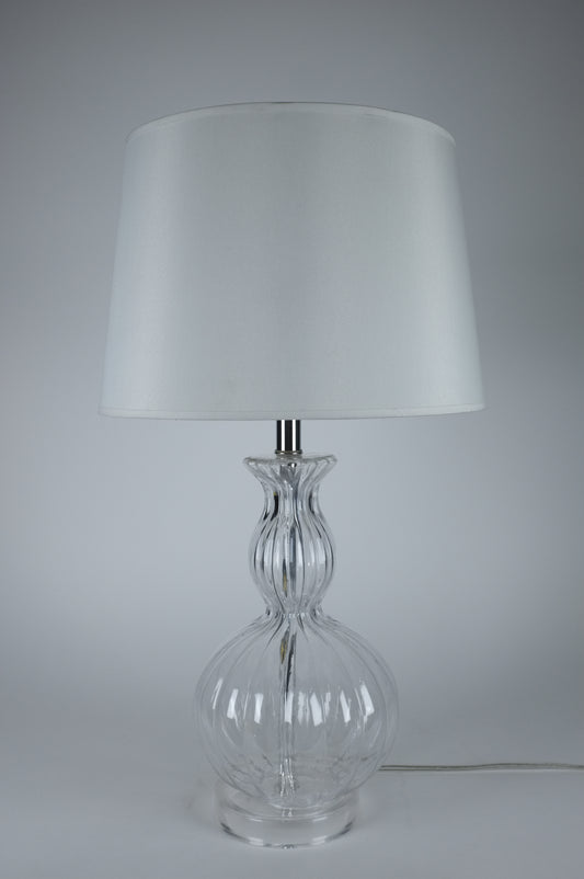 Clear Ribbed Glass Table Lamp