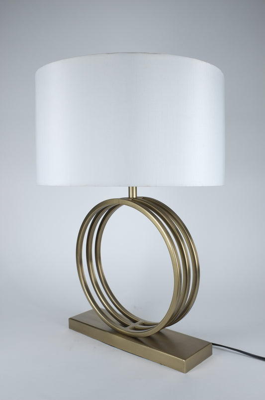 Brass Three Ringed Table Lamp