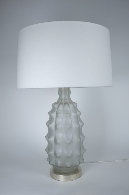 Pale Blue Glass Table Lamp