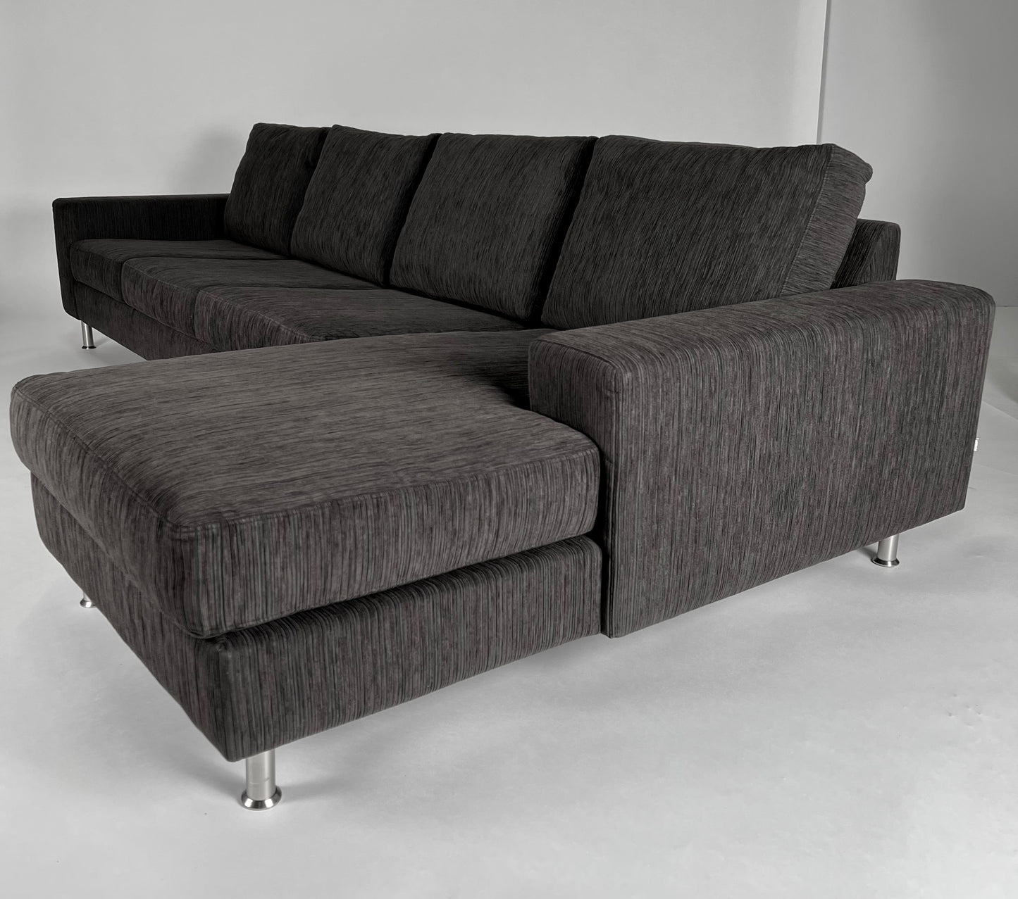 Charcoal gray / black RAF sectional sofa