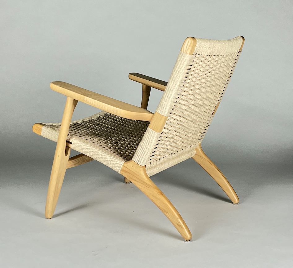 Natural ash frame with natural woven seat and back