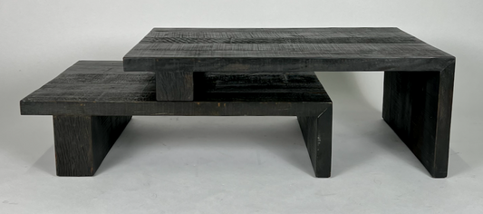 Black wood expanding coffee table