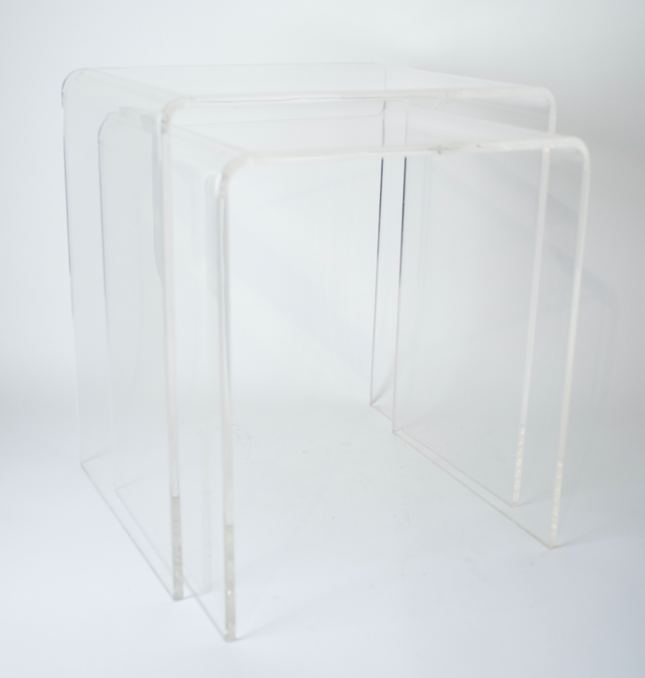 Clear nesting side tables