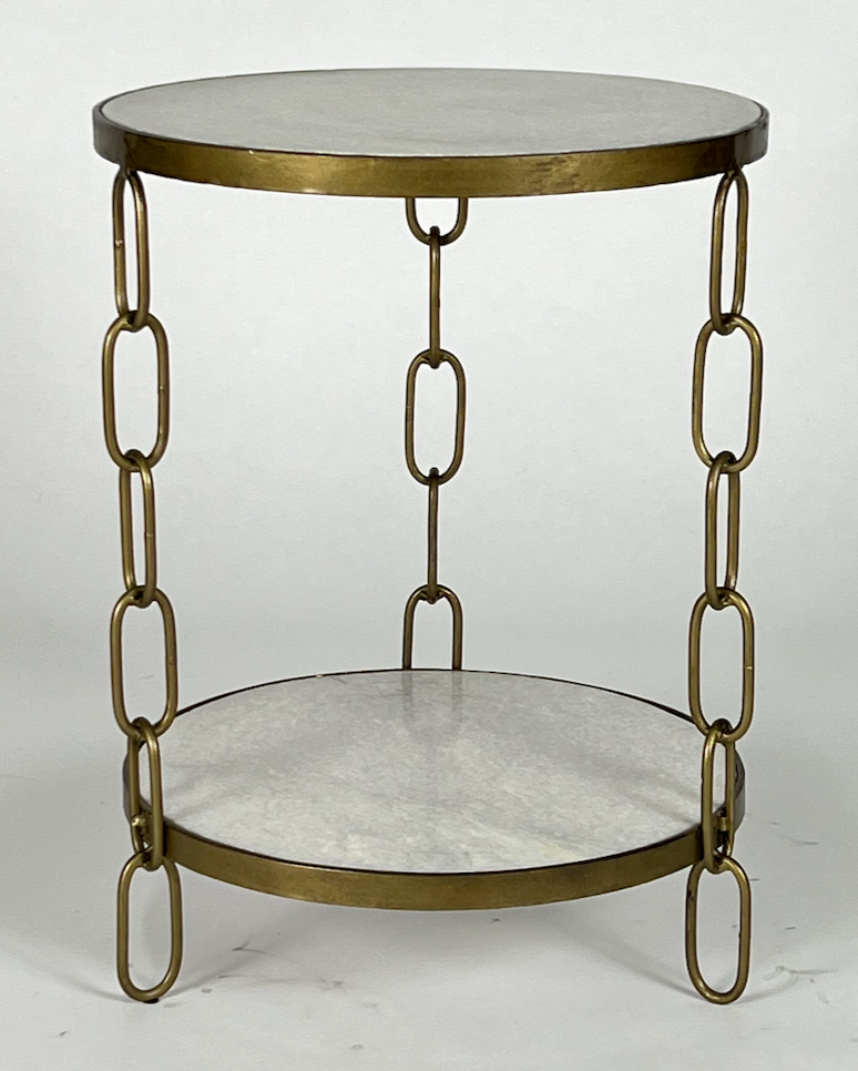 Marble and brass chain link side table