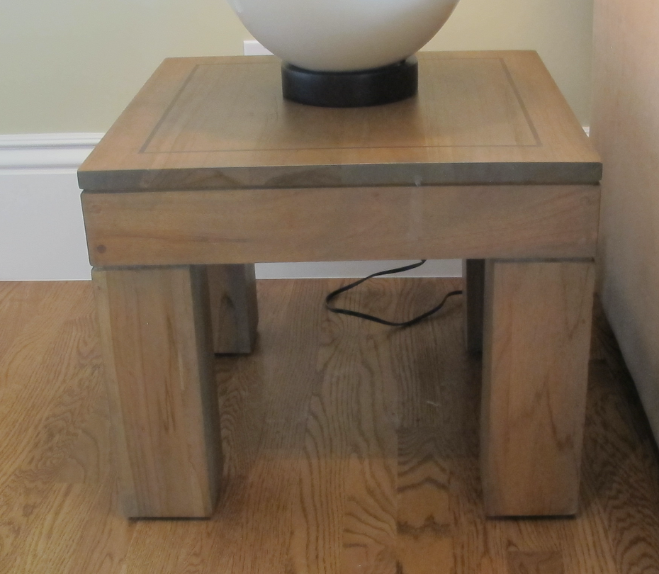 Square wood side table