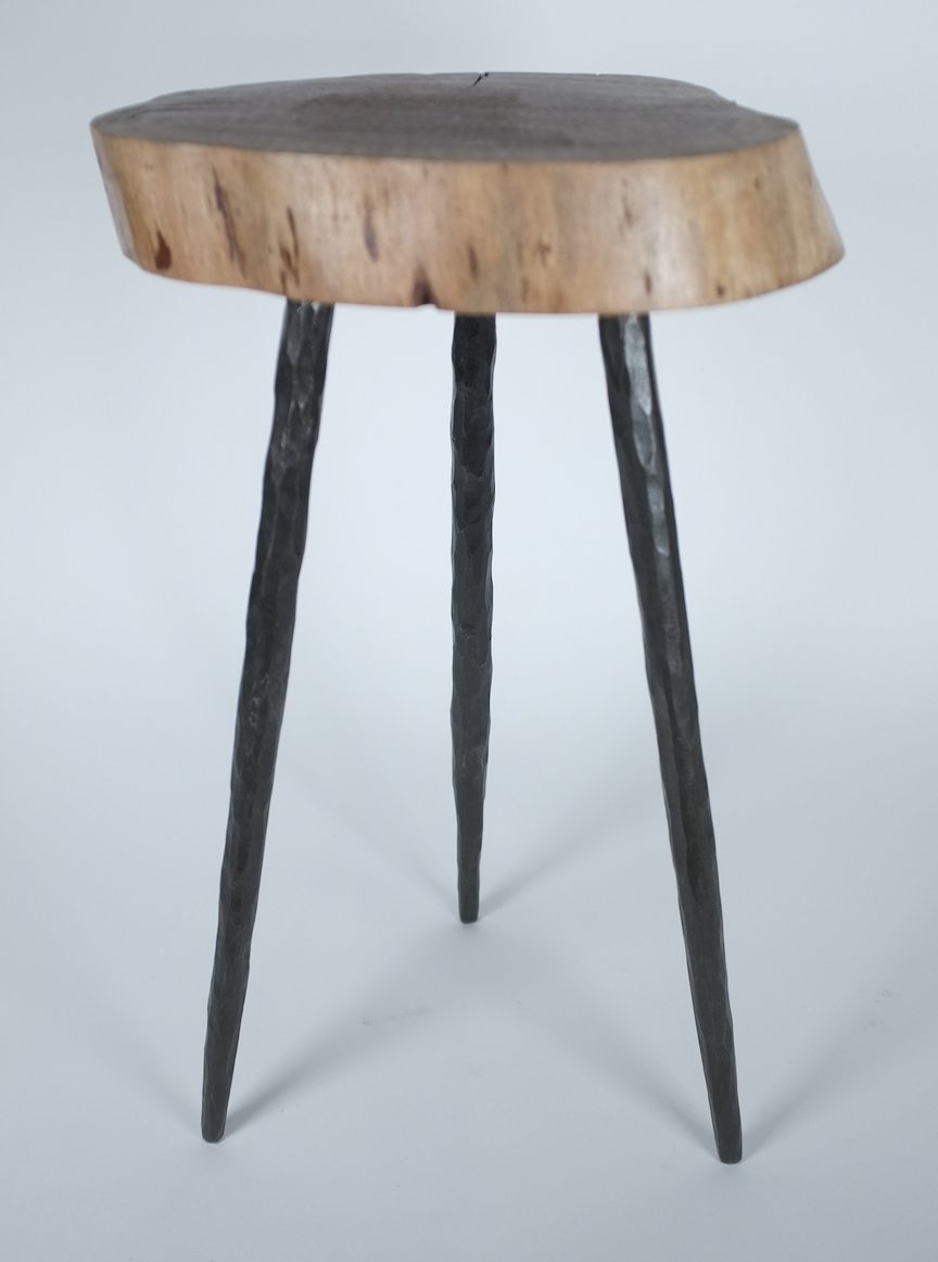 Live edge slab side table, medium