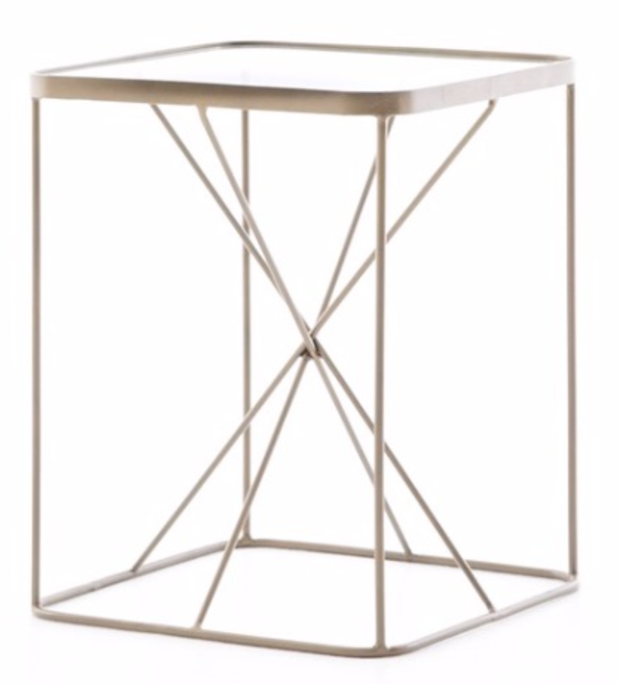 Brass and glass side table