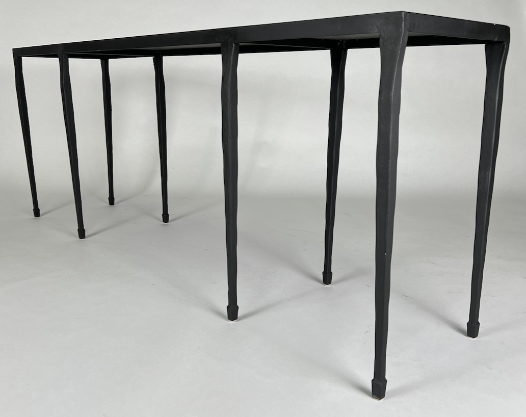 Black iron console table