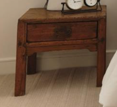 Vintage rustic brown wood side table