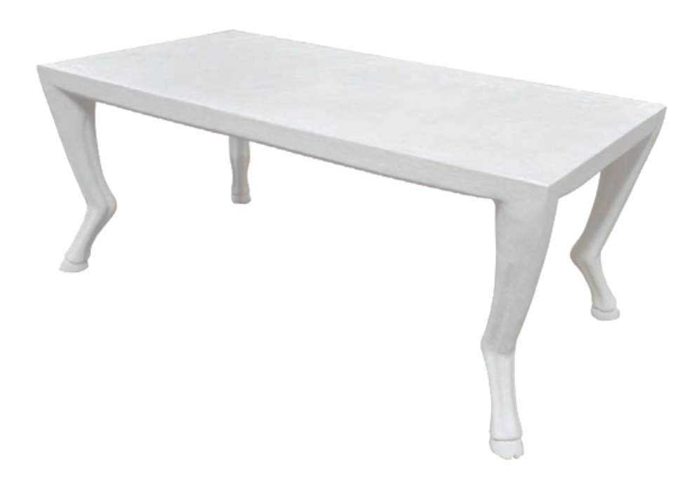 White cast resin console table, desk or library table