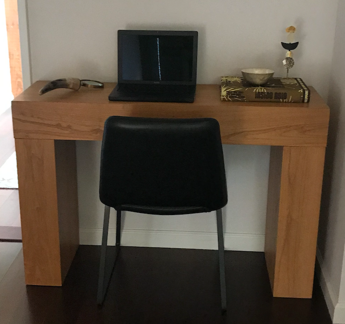 Blonde wood chunky console table or desk