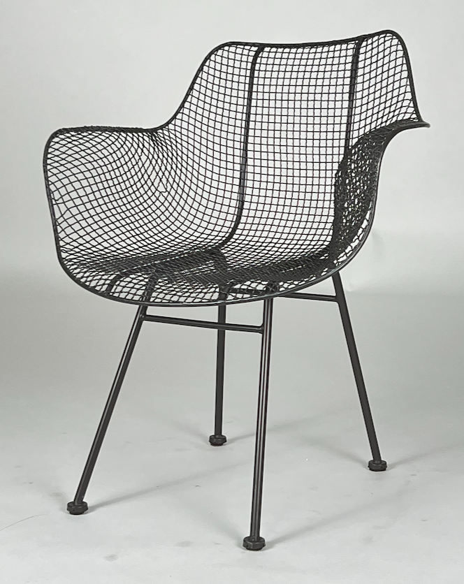 Black wire mesh molded chair