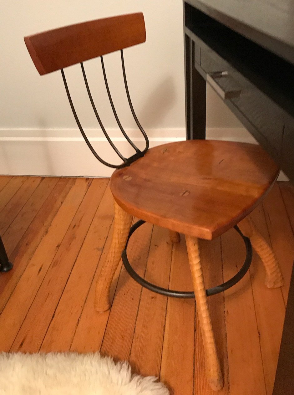 Vintage chair made of pitchfork and axe handles