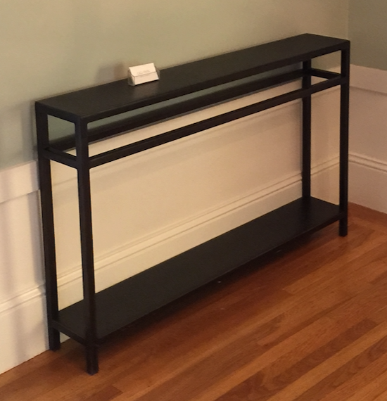 Black metal console table