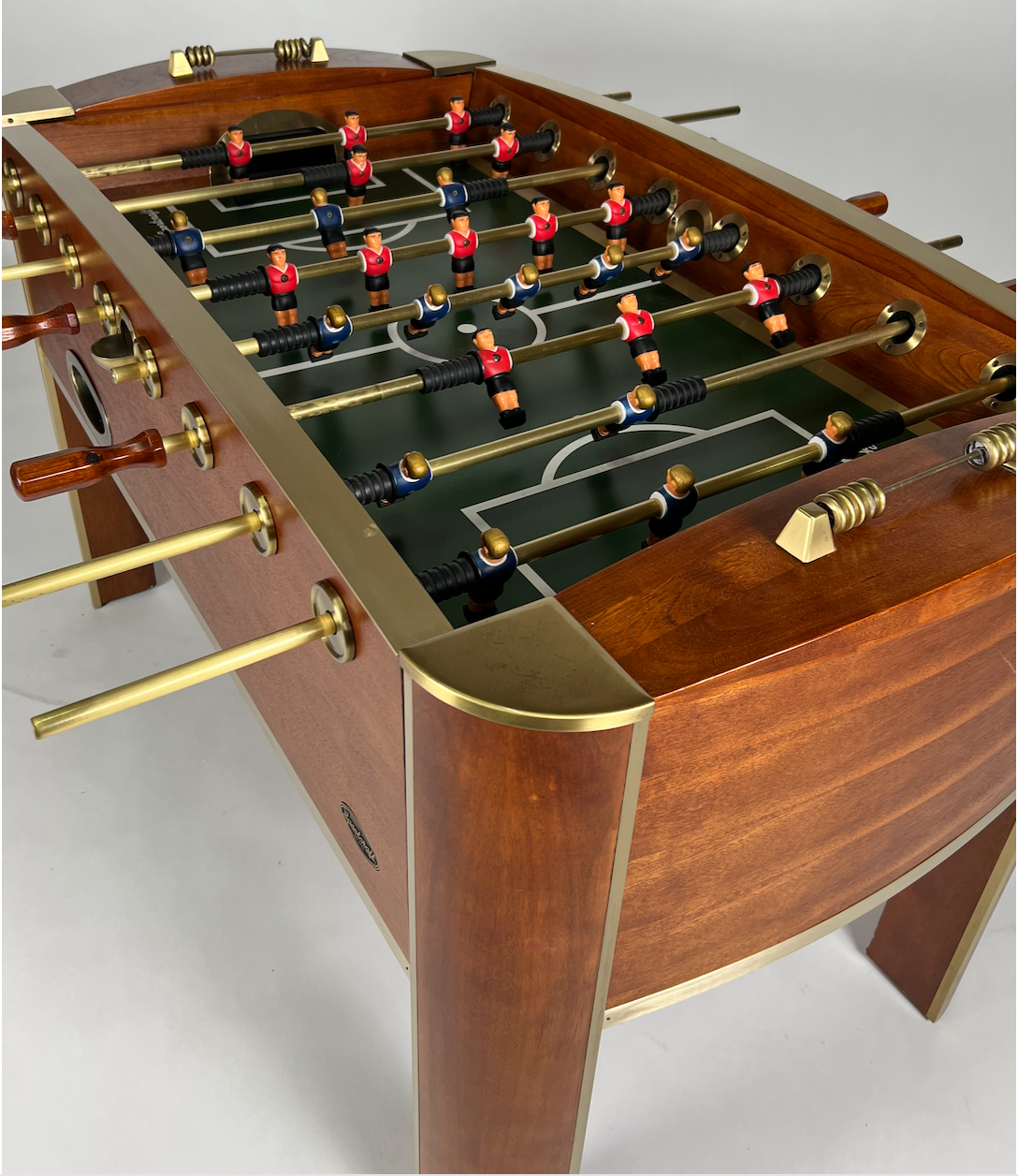 Brown wood foosball table