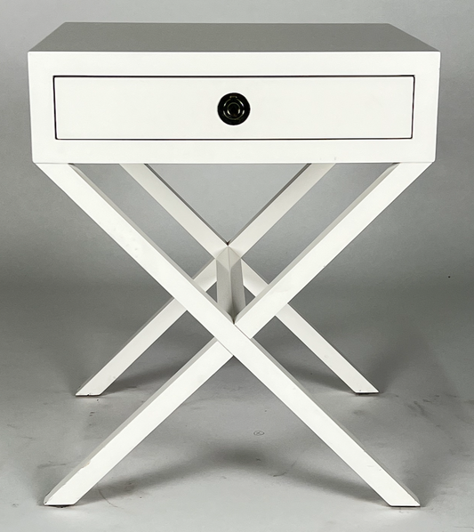 White X-base night stand