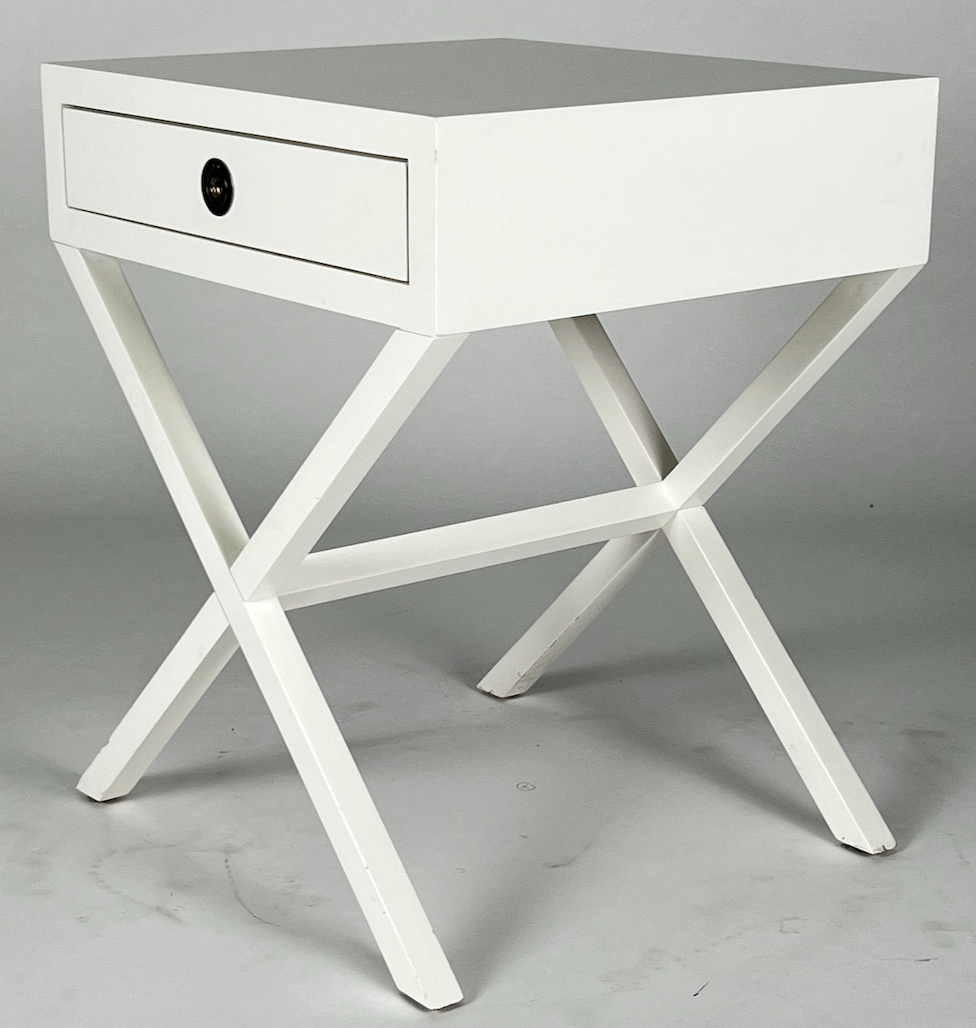 White X-base night stand